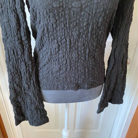 Old Navy Sheer Blouse Women’s Size Medium Black Stretch NWT Boat Neck - Picture 3 of 9